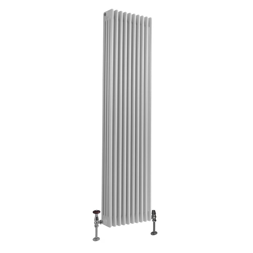 Milano White Windsor Cast Iron Style Vertical Four Column Radiator - 1800Mm X 470Mm