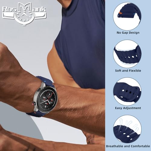 Image of 22mm Silicone Watch Band Compatible with Amazfit T-Rex 3 Pro 48mm /Balance 2 /Balance /Bip 6 /Bip 5 /GTR 4 /GTR 3 /GTR 2 /GTR 47mm, Wavy Replacement Strap for Amazfit Cheetah /Stratos 3 /2s