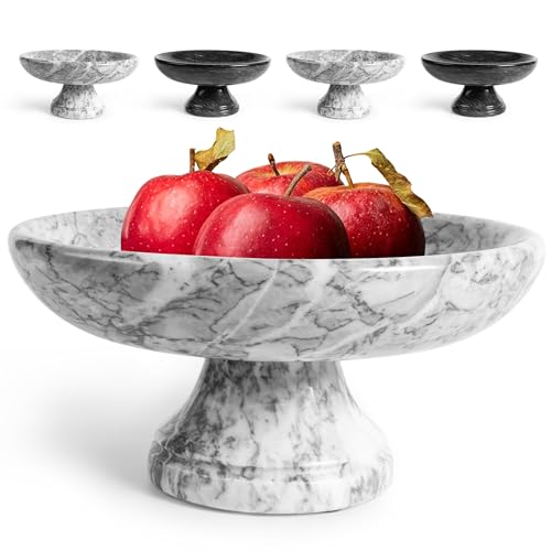 Shorken Decorative Marble Bowl with Anti-Slip Pads, Large Countertop Centerpiece