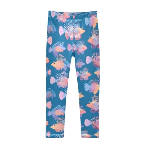 Colorful Lionfish Girls Leggings Soft Stretch Workout Yoga Dance Pants for Kids Casual Tights