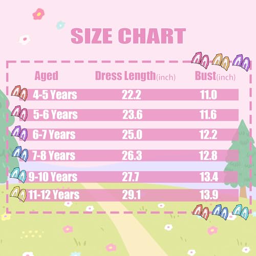 Girls Fashion Dresses Kids Lovely Graphic Dress Party Outfit Birthday Gift