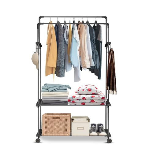 Image of LEOPAX Metal Coat Rack Freestanding 12 Hook Tree Shape Clothes Stand for Bedroom Living Room Entryway Hallway, Space Saving Garment Hanger Rack for Coats, Bags, Hats & Scarves - Black