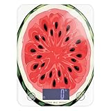 Divertida balanza de cocina con estampado de sandía roja, para panaderos, 11 libras/2 onzas, báscula digital de cocina de 5 kg/5 g, con 4 unidades para espresso, espresso, báscula para cocina