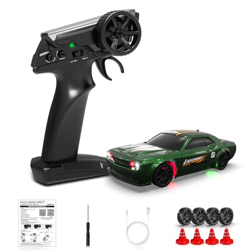 Sakeye 1/43 RC Drift Car, Mini Drifting RC Car with Gyro 2.4GHz Full Proportional Drift Cars 4WD RTR Remote Control Cars with Colorful Lights Gyroscope Fast Racing Vehicle Gift for Kids Boys Adults