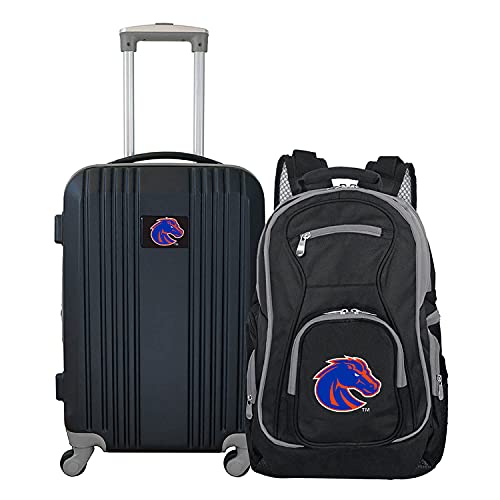 Denco Boise State University Broncos 2-Piece Luggage Set, Includes 21-inch Two-Tone Hardcase Spinner and 19