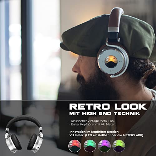 Meters® OV-1-B Connect Braun, Innovation: beleuchtetes VU-Meter, kabellose Bluetooth Over Ear Kopfhörer, Active Noise… - Image 3