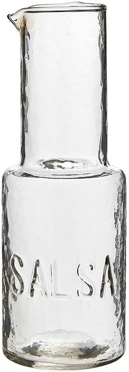 Santa Barbara Design Studio Jarra de salsa de vidrio martillado en relieve Soporte para salsa de 8.25 pulgadas de alto, transparente