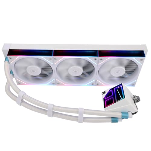 TR-Thermalright Frozen Infinity 360 Bianco Liquido CPU Radiatore, Radiatore Aio 360mm con Effetto Luce Infinity Mirror, 2000RPM, per AMD AM4/AM5, Intel LGA1851/1700/1150/1151