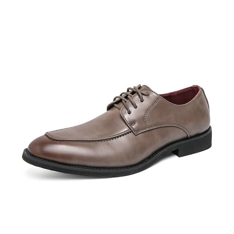 Men's Classic Leather Dress Shoes Comfortable Fashion Formal Work Pointed Toe Business Summer Lace Up Oxford Shoes