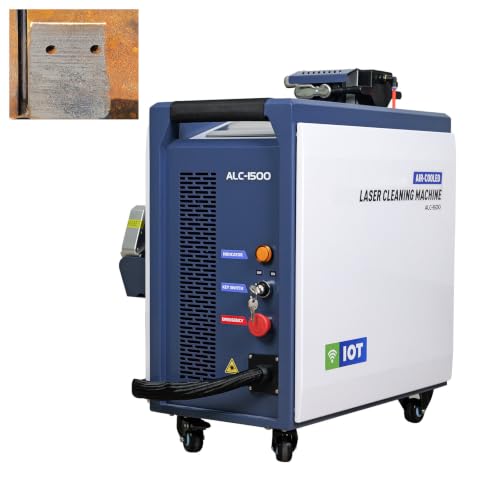 US Stock ZAC 1500 W Air-Cooled Laser Cleaning Machine Portable Rust Paint Oil Remover Gun 250mm Wide Cleaning Handheld Laser Rust Removal IoT Smart Remote Control Portable Laser Cleaner Class 1 0.39mW