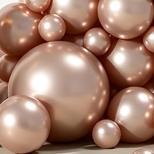 Image of Chrome Balloons, 30pcs Champagne Gold Chrome Metallic Balloons for Birthday Decorations, Anniversary, Engagement, Wedding Decorations, Baby Shower, Gold Chrome Festival Party Decorations