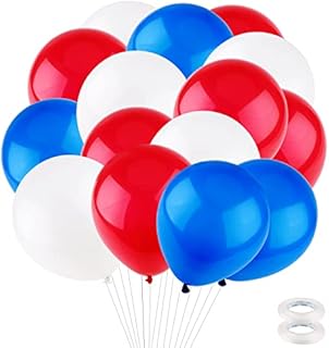60 Pieces Red White Blue Decorations Balloon 10 Inches Latex Helium Balloons Great Britain 70th Platinum Jubilee Party Decorations Balloons for Celebrations Anniversaries Birthday Arch Decoration