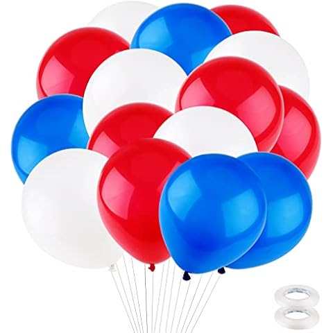 60 Pieces Red White Blue Decorations Balloon 10 Inches Latex Helium Balloons Great Britain 70th Platinum Jubilee Party Decorations Balloons for Celebrations Anniversaries Birthday Arch Decoration Cover