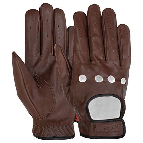 Image of MRX Driving Gloves Button Basic Soft Outdoor Glove Goat Leather Workout Full Finger, Black
