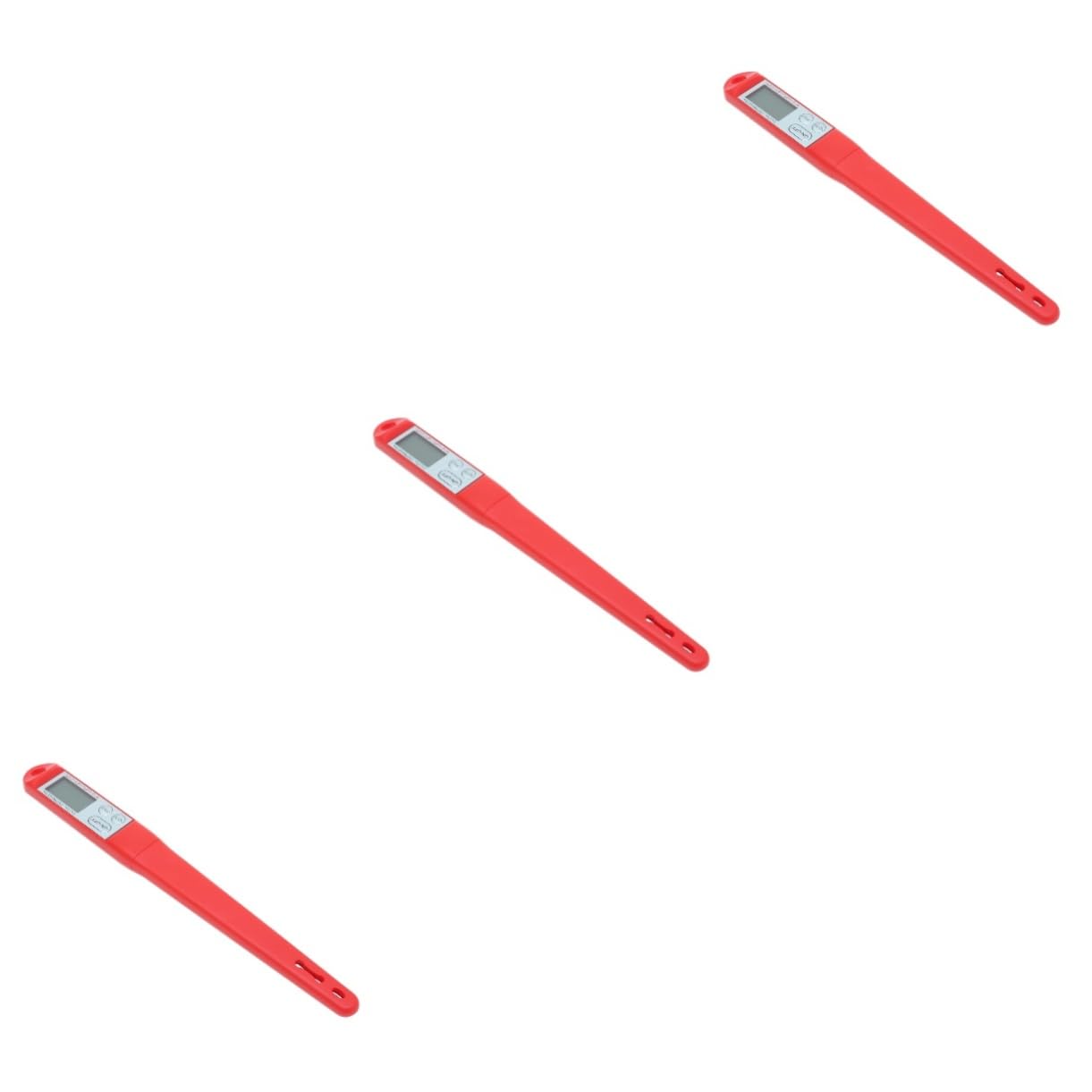 PRETYZOOM 3piezas Digital De Probeta De Inoxidable Para Alimentos Medidor De Temperatura Instantáneo Para Cocina y Bbq Rojo