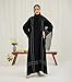 DIVINELY CRAFTED Women Abaya Button-Up - Modest And Fashionable Wear, Long Sleeve, Wrinkle Resistant, Breathable Fabric - Black, Large (Length 56)