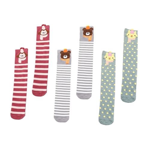 LIFKOME 3pairs Boys Girls Boy Girl's Socks Unisex Youth Stockings Funny Prints Comfortable Cotton Socks for School Outdoor Winter