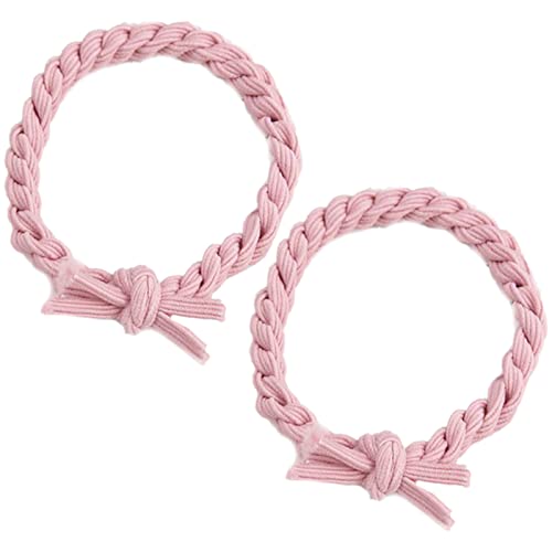 2 Piezas Gomas de Pelo Elástica,Hair Ties,Gomas de Pelo Trenzadas Negras,Pequeñas gomas para el pelo para peinados trenzados y trenzas pequeñas Muy Elásticas y Ultra Resistentes