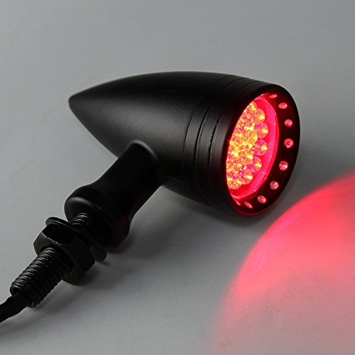 image for Oumurs 1 Pair Universal 20 LEDs Motorcycle Red Bullet Brake Stop Runni