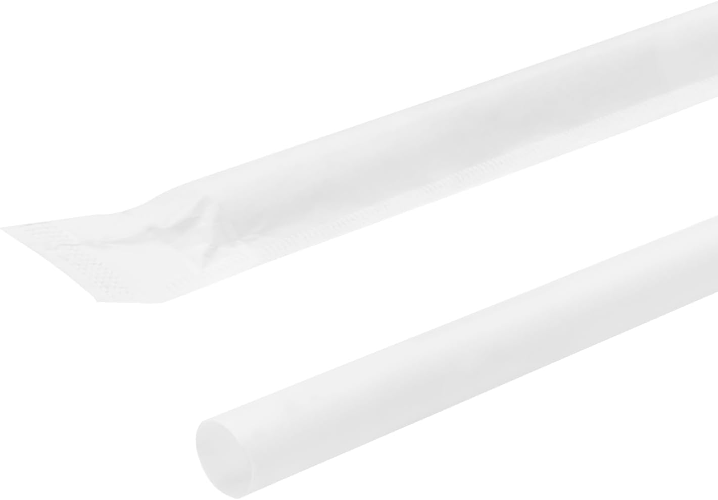Karat Earth [2500 ct] 8.75" PLA Jumbo Smoothie Straws, Diameter 8mm Disposable Individually Wrapped Drinking Straws for Milkshake/Slushies| White, KE-C9230 (White)