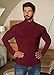 COOFANDY Men's Turtleneck Slim Fit Lightweight Sweater Fashion Stretch Ribbed Pullover Sweaters Wine Red