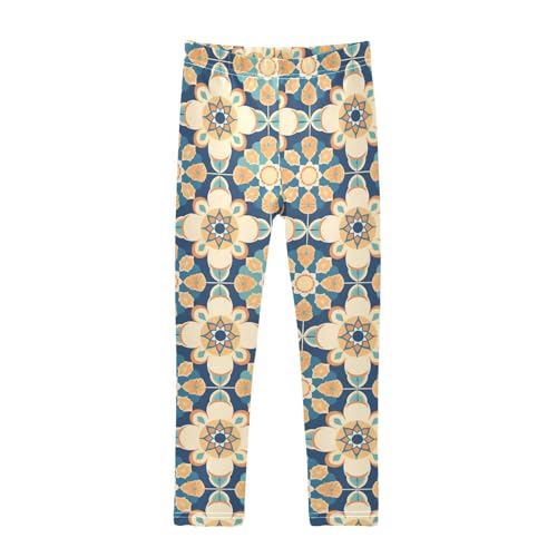 KLL Boho Kaleidoscope Abstract Pattern Toddler Girls Active Leggings Fashion High Waisted Lounge Pants Exercise