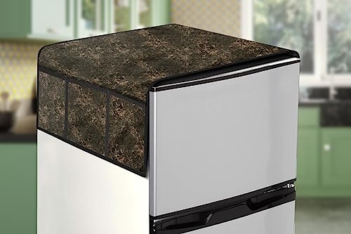 Image of Stylista Refridgerator top cover suitable for Samsung RT28C3452S8 /HL, 236 Liter Fridge, Dimension (WxD) 65x111 CM, Marble Pattern Coffee