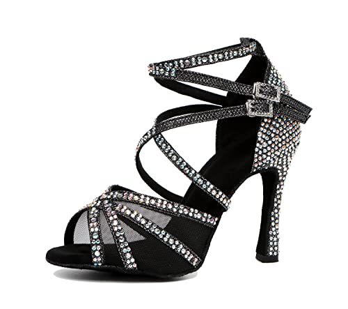 Chaussures de danse paillettes femme avec sangle cheville stable