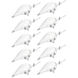 Señuelos De Pesca Para Pintar Señuelos de pesca sin pintar, 10 piezas Juego de señuelos de cebo duro en blanco Crankbait Señuelos de pesca de cebo duro sin pintar Aparejos de bricolaje Accesorio para aparejos de pesca de bricolaje