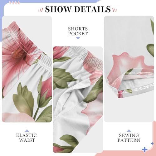 ZZXXB Tropical Flowers Boys Long Pants Soft Trousers Elastic Waist Kids Lounge Bottoms with Pockets S-XL4