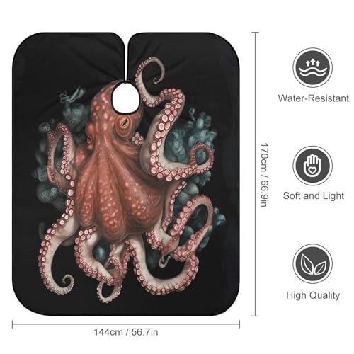 Capa para corte de cabello Octopus Intertwined para adultos miniatura 2