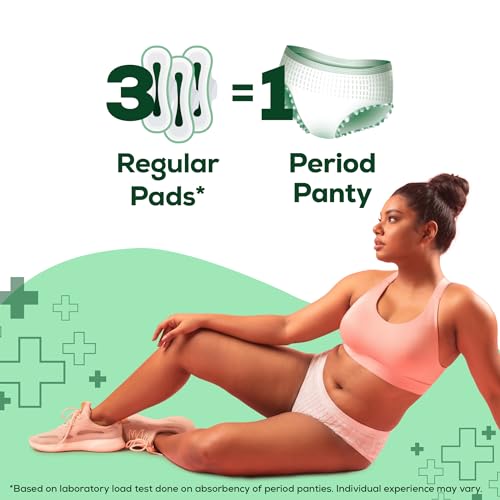 Image of Evereve Anti Bacteria Period Panty for Girls & Women, (L-XL), 10 Pcs, 360 Degree Overnight Coverage, 99.9% Bacteria Free, High Absorbency for Heavy Flow, Maternity Postpartum Disposable Panty