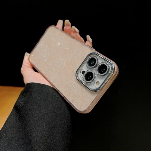 Coque pour iPhone 15 Pro avec couverture de protection caméra verre rose