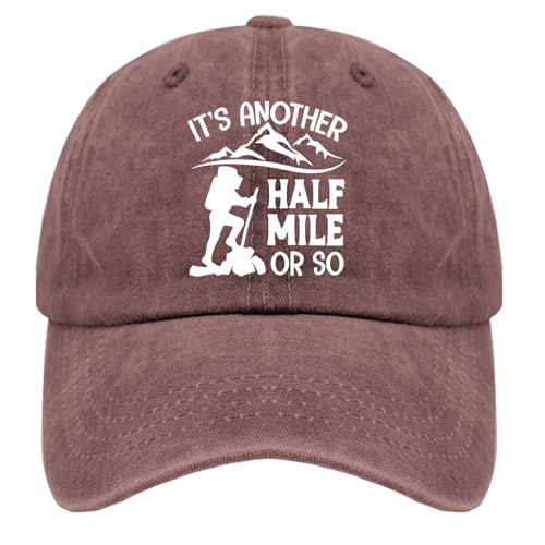 Karclau It's Another Half Mile Or So Sun Hat Women's Hats & Caps Wine Red Mens Baseball Cap Gifts for Women Cycling