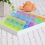 Pill Organizer Medicine Organizer Pill Case 3 Times A Day Travel Weekly Pill Box 7 Day Supplement Organizer for Vitamins Fish Oil Medication