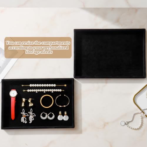 Image of Large Velvet Jewelry Tray Display Drawer Inserts 2 Pack