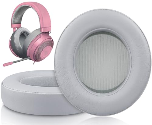 Image of SOULWIT Headphone Earpads - Compatible with Razer Kraken Pro V2, 7.1 V2, Stormtrooper - Protein Leather - Platinum Grey