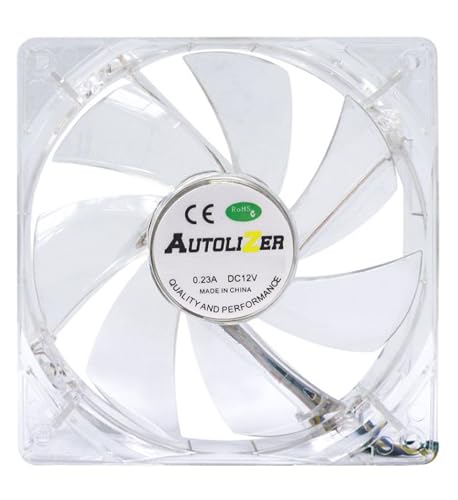 80mm White LEDs PC Fans, Sleeve Bearing Silent Cooling Fan for Computer PC Cases, CPU Coolers