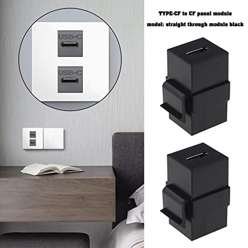 OTOTEC 4PCS USB C Keystone Adapter USB 3.1 Type-C Female to Female Keystone Insert Socket Coupler Adapter for Wall Plate Patch Panel Black - Image 2