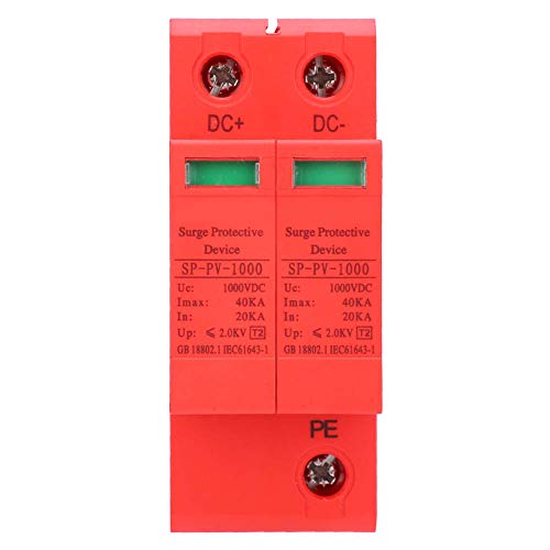Dispositivo de protección contra sobretensiones Fotovoltaico Anti Trueno Electrodomésticos modulares DC1000V 2P40KA Material ABS de Fácil instalación en riel para talleres Cajas