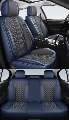 Eunncu 車 シートカバー に適し トヨタ アルファード / ヴェルファイア クラウン ライズ RAV4 対応 アクセサリー 防水 取付簡単 グレー×ブルー