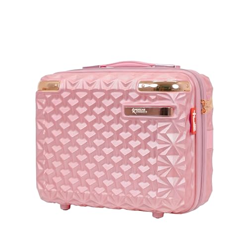 Image of American Traveller Goldie ABS Travel Vanity Case | Hard Shell Makeup Organizer | Portable Cosmetic Storage Box | Compact Travel Case for Toiletries, Beauty Essentials & Accessories(14, Rose Pink)
