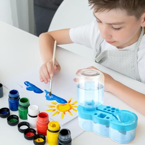 Paint Brush Cleaner for Kids Water Circulation Paint Brush with Drain Paint Water Dispenser with Palette Brush Holder Paint Brush Washer for Acrylic Painting Watercolor Art Supplies(blue) by KarHoeGern - Image 7