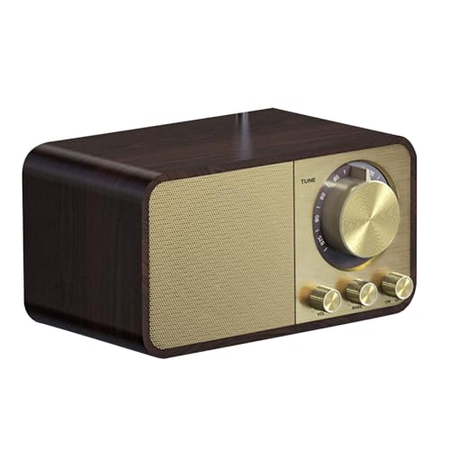 SENECESLI Altavoz Bluetooth Retro, Altavoz Bluetooth Pequeño de Decoración Vintage con Altavoces Duales, Compatible con Reproducción de Tarjeta de Memoria Pequeña, Radio con Altavoz de (patrón de la