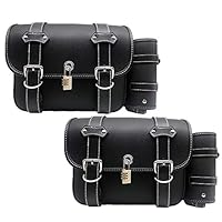 Amazon | バイク サイド バッグ レザー ハーレー ツール サドル 南京錠