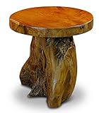 BJYX Wurzelholz Tisch 40 cm Holz Beistelltisch Baumstamm Holztisch Podest rustikal