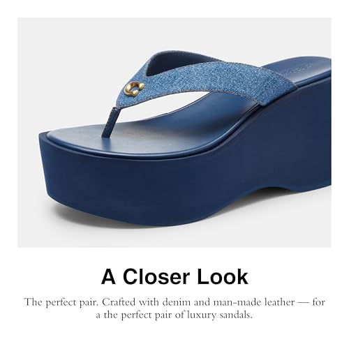 Coach Women's Denim Sculpted C Platform Flip Flop4