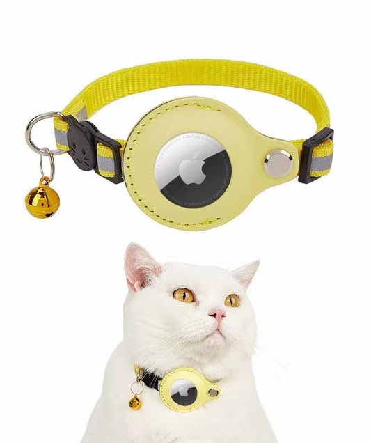 Pawstead AirTag Cat Collar โ Breakaway Safety Collar for Cats (Yellow)