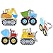 DecoPac Construction Rings, Cupcake Decorations, Construction Vehicle Cupcake Toppers, Mixer Truck, Excavator, Dump Truck & Bulldozer, Food Safe Cake Topper – 24 Pack