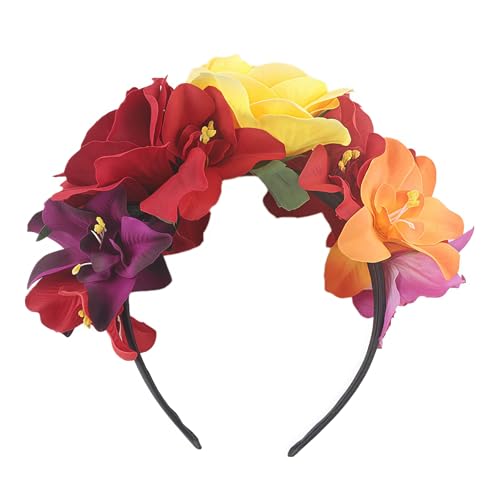 Diadema de flores mexicanas, para Halloween, día de los muertos, para fiestas, disfraces, accesorio para cosplay